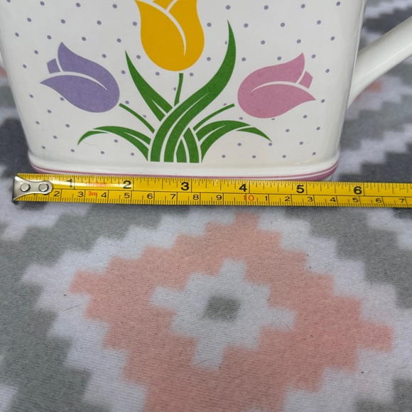 Vintage Ceramic Floral Watering Can with Tulip Design Teleflora - Picture 11 of 12